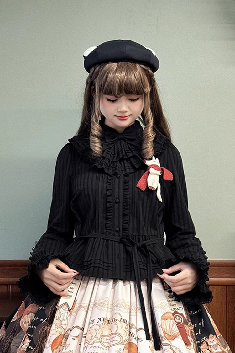 [Fox Band] Long Sleeves Ruffle Lace Sweet Lolita Blouse 3 Colors - Product - 8