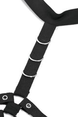 Black Women's Punk Halter Eyelet Chest Harness - Product - 12
