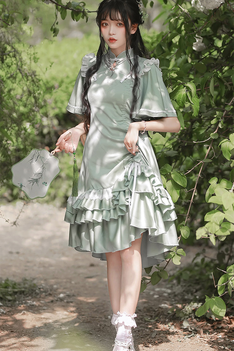 Green Han Element Chinese Style Cheongsam Sweet Lolita Dress - Product - 6