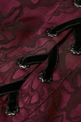 Jacquard Long Sleeve Front Metal Eyelets Lace Up Metal Carving Buckle Cuff Men's Gothic Shirt 3 Colors - Product - 13