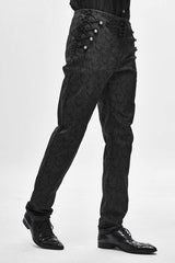 Black Party Up Fancy Patterned Gothic Mens Pants - Product - 2