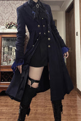 [Paranoid’s Punishment ] Wool Long Sleeves Slim Gothic Lolita Trench Coat 4 Colors - Product - 6