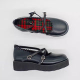 Black Doll Round Toe Soft Sister Cute Student Platform Shoes - Product - 4