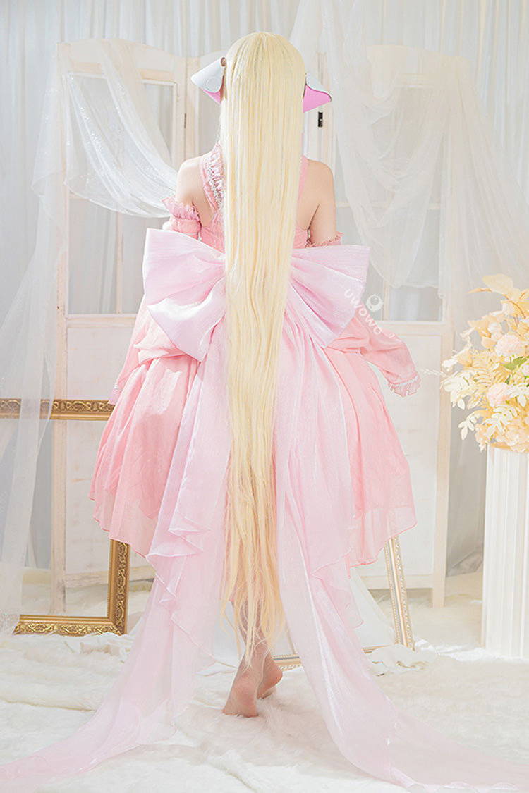 Pink Humanoid Computer Angel Bowknot Lace Sweet Princess Lolita Jsk Dress - Product - 4
