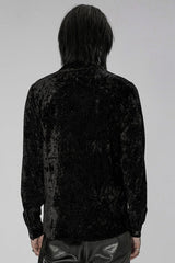 Men's Stand Collar Long Sleeves Metal Buckle Detachable Chain Steampunk Blouse 2 Colors - Product - 3