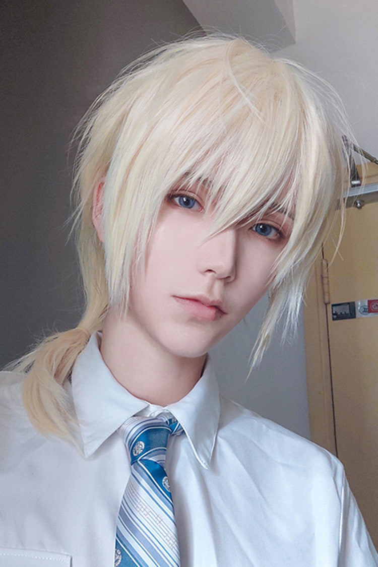Fluffy Light Golden Ponytail Ouji Wig - Product - 2