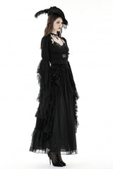Black Women's Gothic Vintage Long Flared Sleeves Lace Splice Shrug - Product - 2