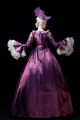 Multi-Layer Long Sleeves Trumpet Sleeves High Waisted Hollow Embroidery Print Victorian Lolita Prom Dress - Product - 4