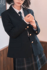Sweet Long Sleeves College Style Elegant Japanese School Coat - Black - 3