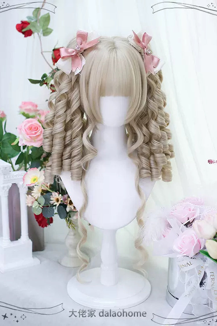Beige Secondary Roman Curls Sweet Lolita Wigs - Product - 3