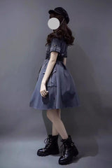 Evil Python 2.0 Short Sleeves Gothic Military Handsome Lolita Dress 3 Colors - Product - 11