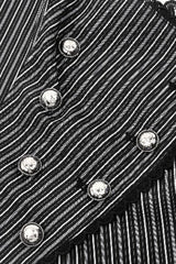 Black/White Striped Buckled Women's Gothic College Style Vest - Product - 12