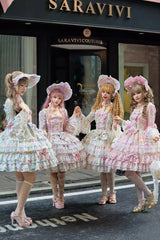 Apricot [Candlelight Elegance] Long Trumpet Sleeves Multi-Layered Ruffle Bowknot Lace Sweet Elegant Lolita Dress - Product - 10