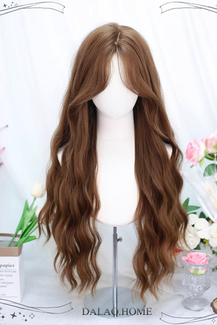 Brown Secondary Water Wave Eight Long Sweet Lolita Wig - Brown - 1