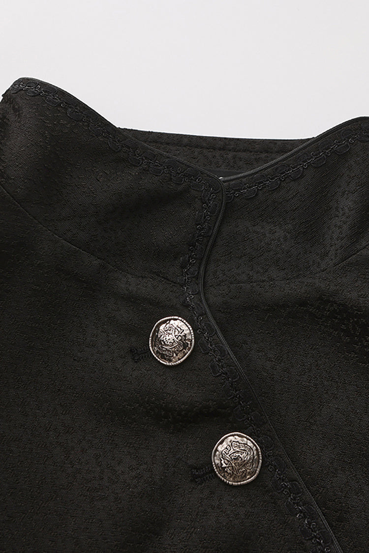 Black [Eternal Dark Portrait] Long Sleeves Vintage Elegant Prince Handsome Ouji Lolita Coat - Product - 2
