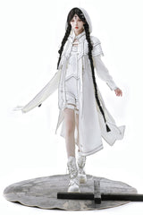 White Bionic Dimension Futuristic Mechanical Style Print Ouji Fashion Lolita Shorts - White - 13