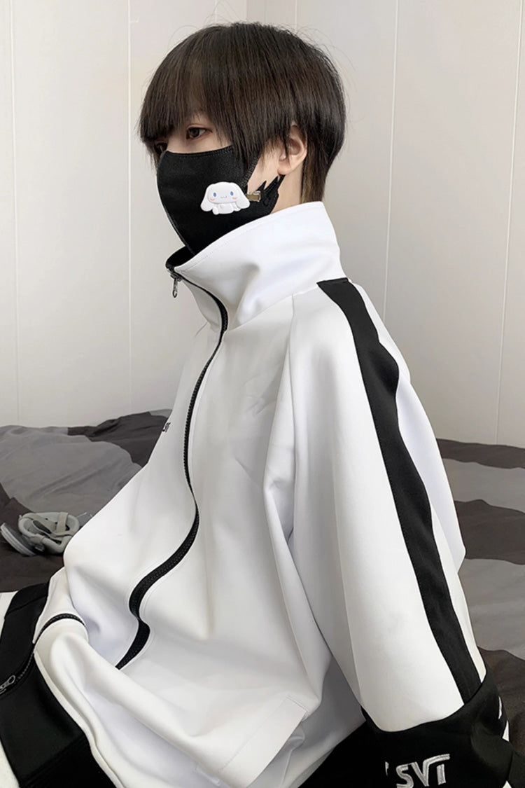 Handsome Long Sleeves Print Jirai Kei Coat 3 Colors - Product - 4