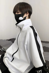 Handsome Long Sleeves Print Jirai Kei Coat 3 Colors - Product - 4