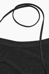 Black Slash Shoulder Long Sleeves Asymmetric Women's Gothic T-Shirt - Product - 5