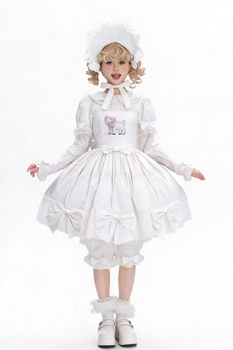 Red [Shepherd Girl’s Poem] Doll Collar Short Sleeves Ruffled Bow Sweet Lolita Dress - Product - 4