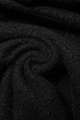 Black Fur Collar Fur Ball Decoration Long Sleeves Rose Button Womens Gothic Coat With Removable Collar - Product - 7