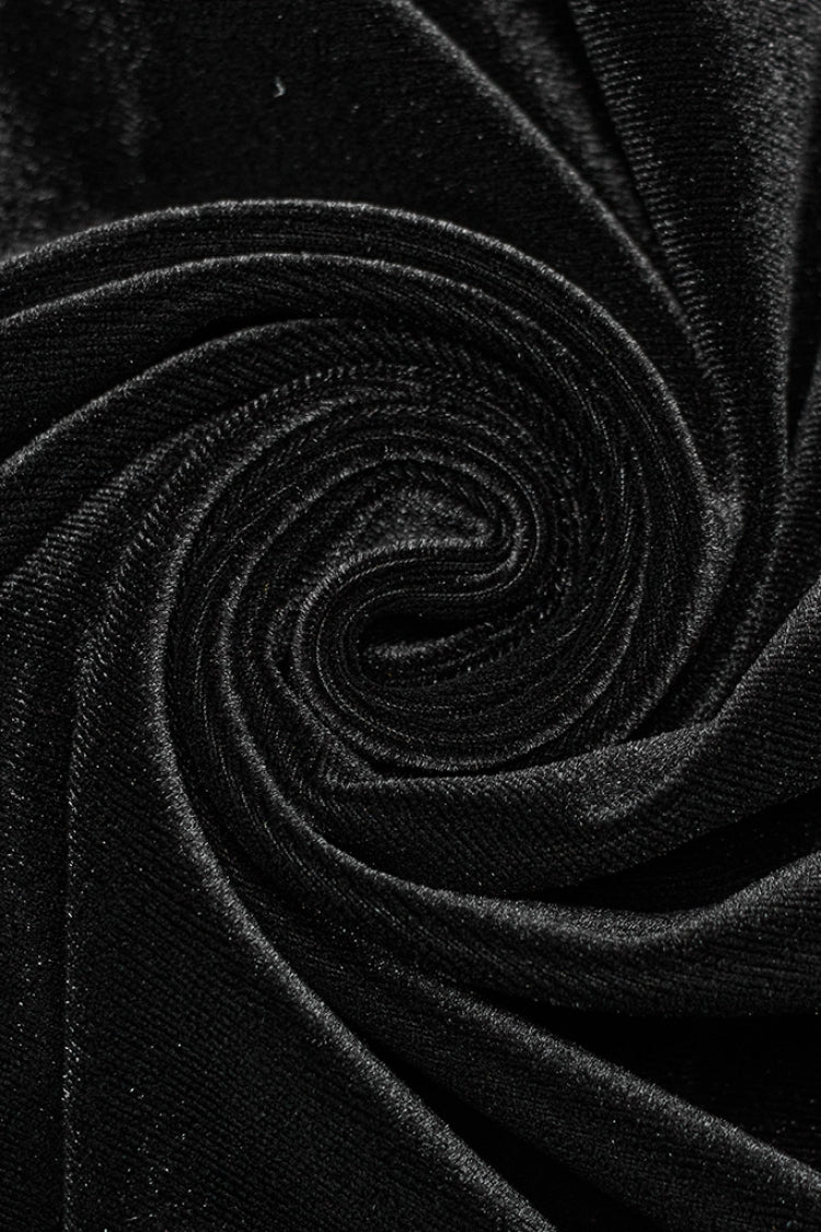 Black Ruffle Rose Embroidery Lace-Up Women's Gothic Fishtailed Skirt - Product - 7