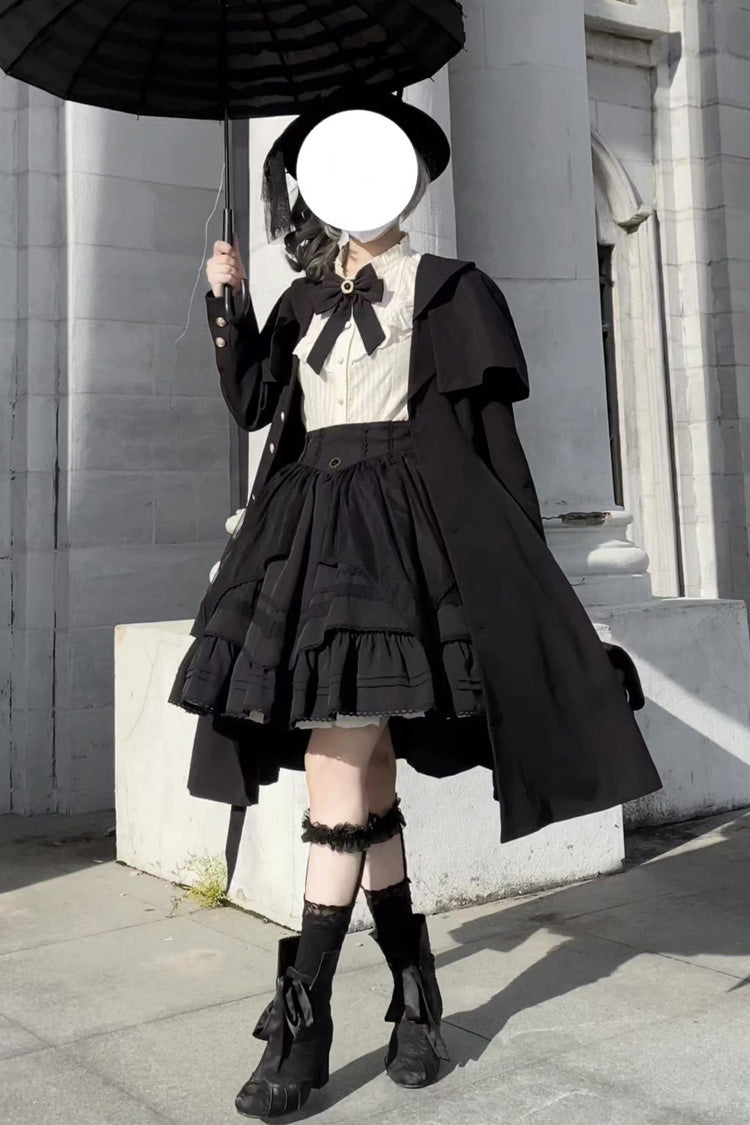 Black [Rich Girl] Long Sleeves Gothic Lolita Coat - Product - 4