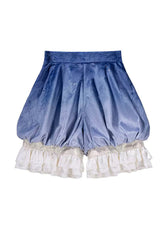 Blue Long Sleeves Ombre Ruffled Bow Ouji Gothic Lolita Swallowtail Dress Shorts Set - Shorts - 12