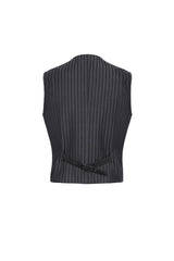 Black Striped V Collar Stitching Slim Men's Gothic Vest - Product - 6