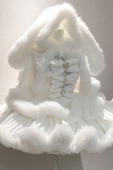 White [Holiday] Double-Layered Bowknot Sweet Princess Lolita Strapless Dress - Product - 14