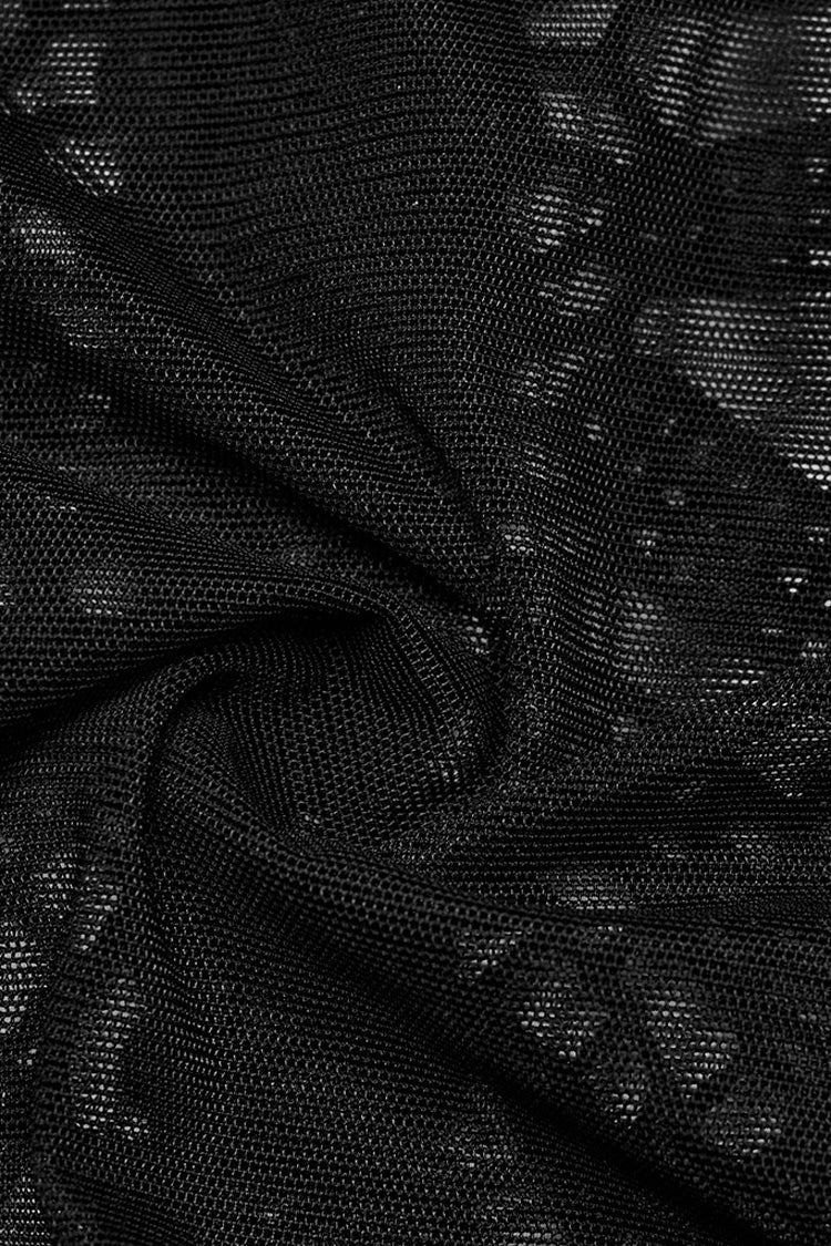 Black Sleeveless Skeleton Embroidery Ripped Women's Gothic Corset - Product - 9