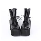 Black Platform Heel Classic Lolita Boots - Product - 3