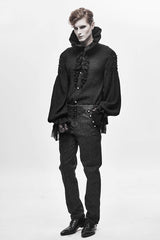 Black Party Up Fancy Patterned Gothic Mens Pants - Product - 6