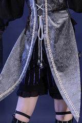 Black/Blue Witch Night Patient Star Gothic Prince Handsome Ouji Lolita Set - Product - 7