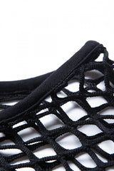 Black Sexy Long Sleeves Fishnet Mesh Women's Fitted Top - Product - 12