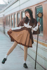 Brown Sleeveless Punk Lolita Shawl Cloak - Product - 4