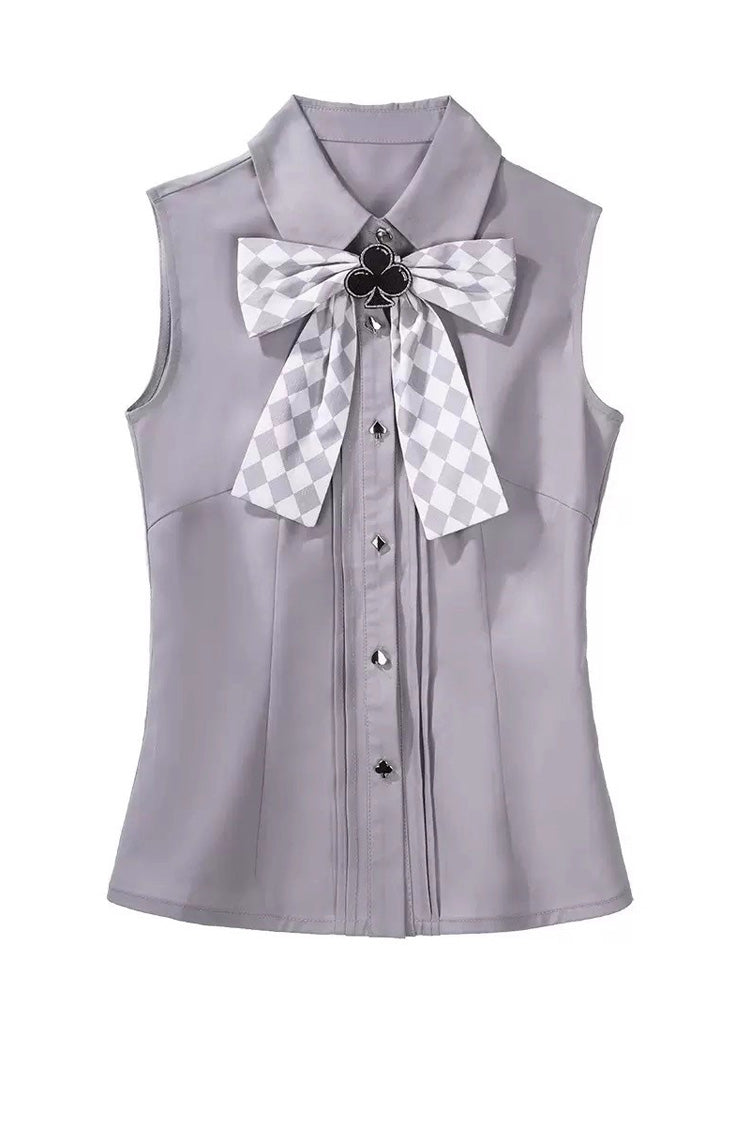 Black/Purple [Magic Troupe] Printed Ruffled Sweet Classic Lolita Skirt Set - Top - 12