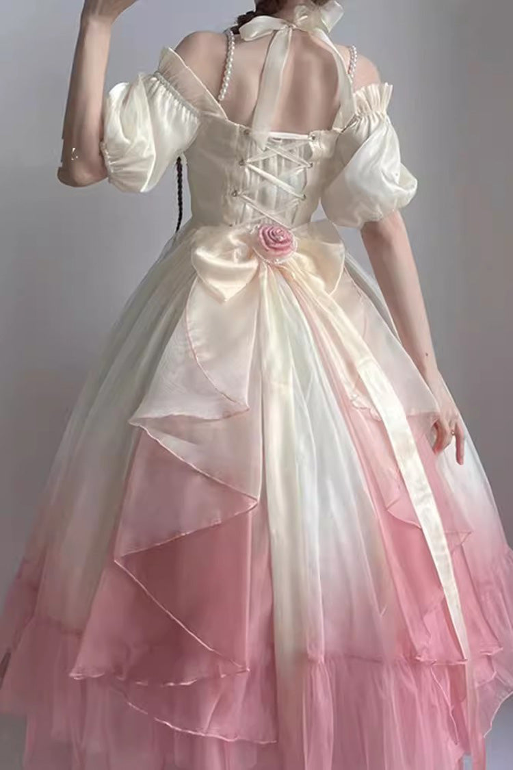 fiocco multicolore Taglie forti Elegante principessa dolce (solo abito) vista dettagliata 3