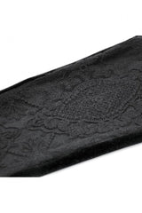 Black Women's Gothic Retro Embroidered Sheer Lace Patchwork Slim Leggings - Product - 12