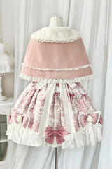 Pink [Sweet Dessert Cat] Print Ruffle Bowknot Lace Sweet Princess Lolita Dress Set - Product - 2