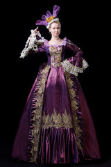 Multi-Layer Long Sleeves Trumpet Sleeves High Waisted Hollow Embroidery Print Victorian Lolita Prom Dress - Product - 2