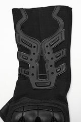 Black Men's Punk Cool Rubber Patched Half-finger Gloves - Product - 7