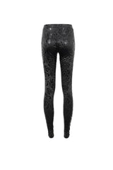 Black Stretch Pentagram Knit Special Print Women's Gothic Leggings - Product - 8