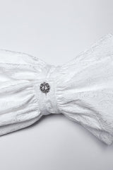 White Lapel Collar Long Sleeves Rings Men's Punk Blouse - Product - 8