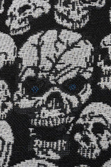 White/Black Contrast Sleeveless Skulls Print Jacquard Hollow Mens Gothic Vest - Product - 7