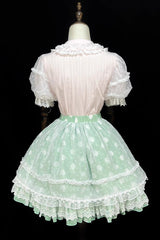 [Wave Candy] Triple-Layered Print Ruffle Bowknot Sweet Lolita Skirt 3 Colors - Product - 17