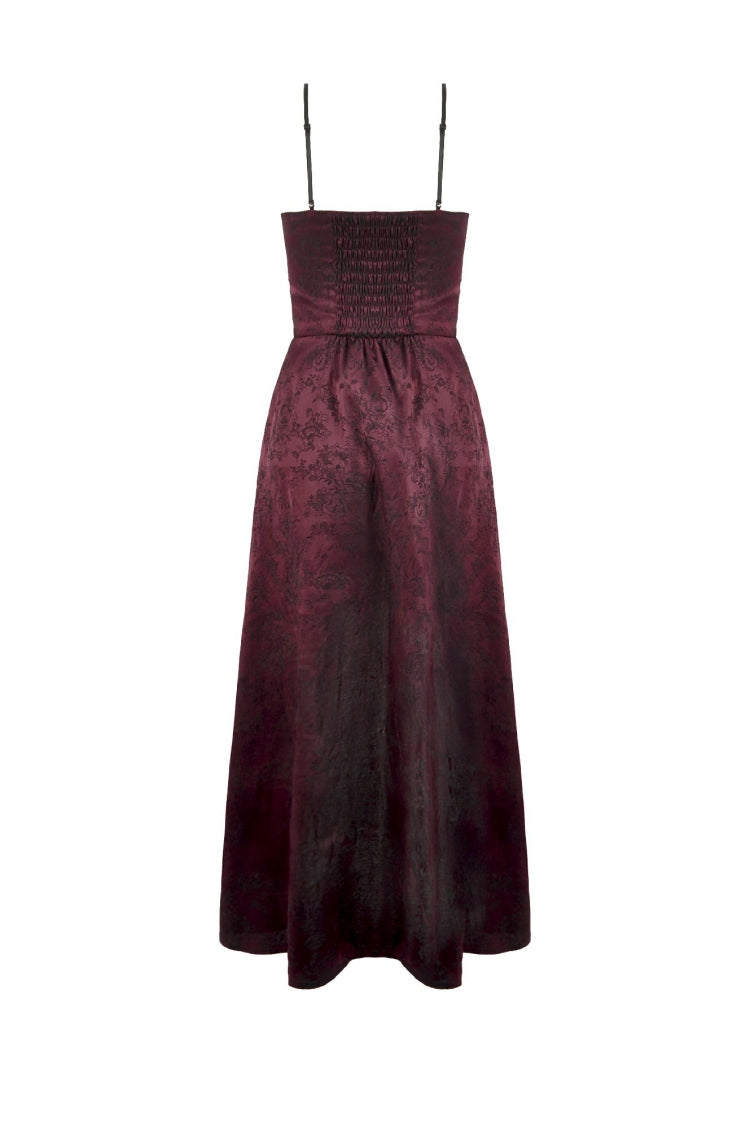 Black/Red Rose Irregular Multi-Layered Lace Ruffled Women's Gothic Slip Dress Wedding Dress - Product - 15