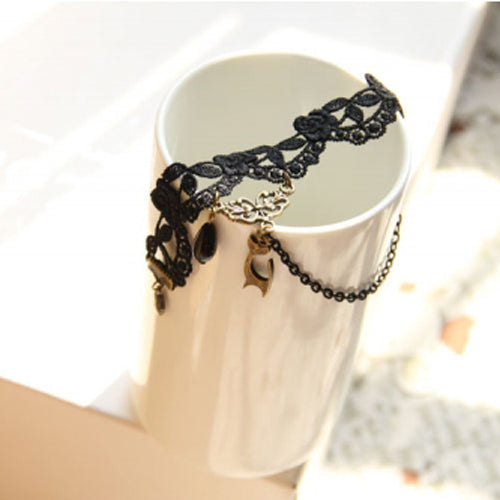 Black Fashion Simple Bride Lace Fringe Female Sweet Bracelet - Product - 7