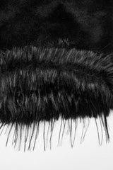 Black Bat Sleeves Tassel Faux Fur Stitching Lace Hooded Womens Gothic Elegant Cloak - Product - 7