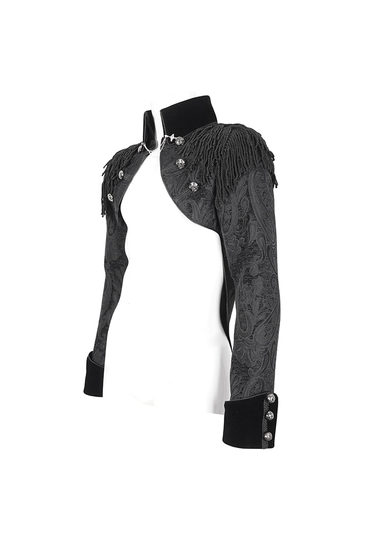 Black Tassels Swallow Tailed Men's Gothic Jacket - Product - 10